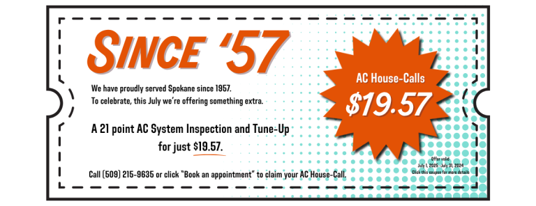 A digital coupon offering an AC House-Call for $19.57.