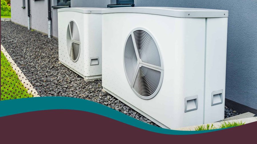 Heat pumps outside a house